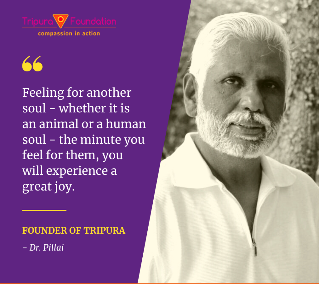 Our founder Dr. Pillai has taught us all how giving in charity can have a great impact on the lives of all.